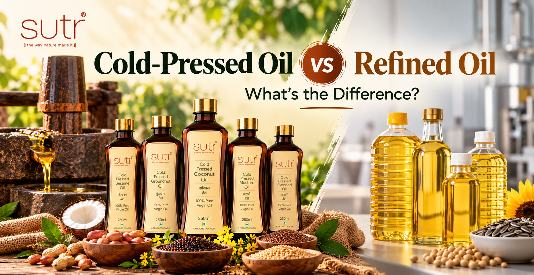 Buy Cold Pressed Oils Online in India | Sutr India